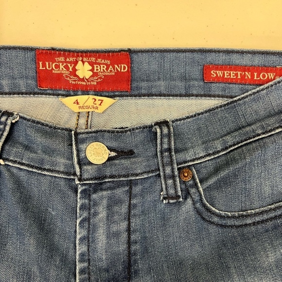 Lucky Brand Vintage Red Tag Sweet n Low Bootcut Embellished Pocket Jeans Size 27 - Picture 5 of 11